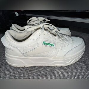 Reebok White and Green Sneakers